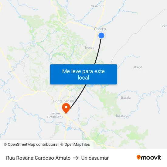 Rua Rosana Cardoso Amato to Unicesumar map