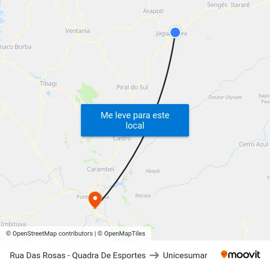 Rua Das Rosas - Quadra De Esportes to Unicesumar map