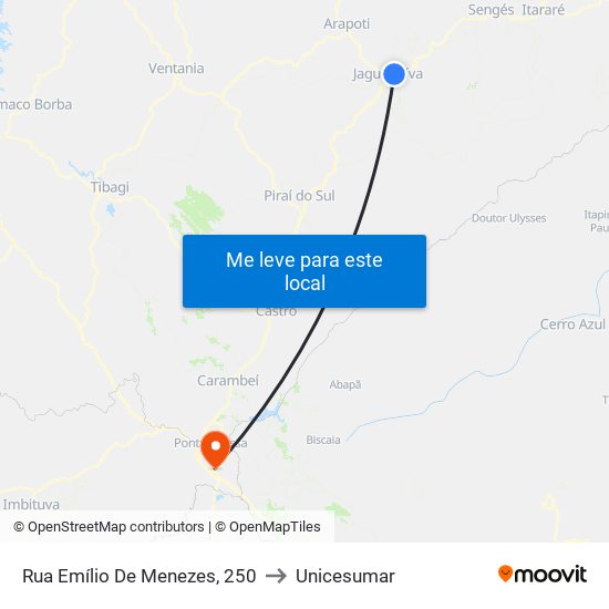 Rua Emílio De Menezes, 250 to Unicesumar map