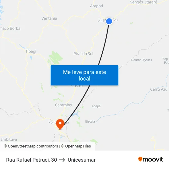 Rua Rafael Petruci, 30 to Unicesumar map