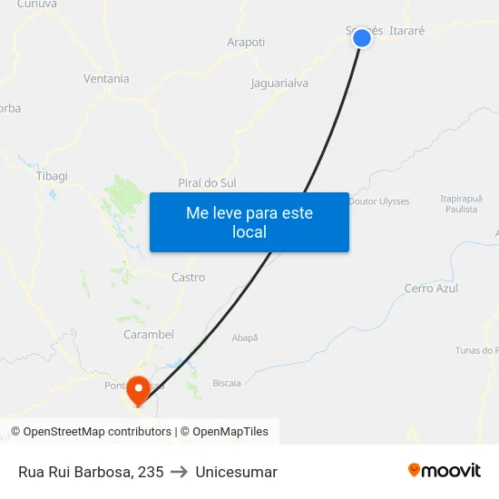 Rua Rui Barbosa, 235 to Unicesumar map