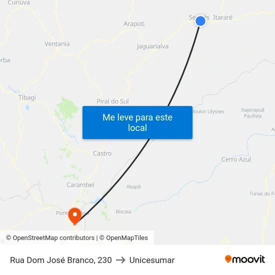 Rua Dom José Branco, 230 to Unicesumar map