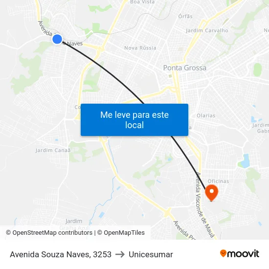 Avenida Souza Naves, 3253 to Unicesumar map