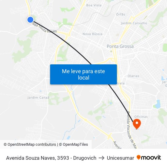 Avenida Souza Naves, 3593 - Drugovich to Unicesumar map
