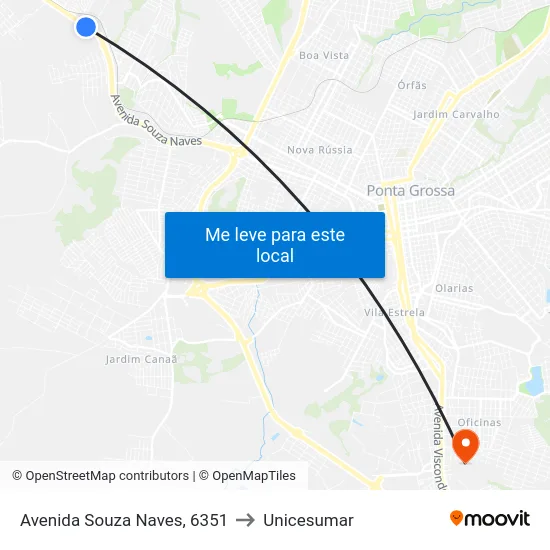 Avenida Souza Naves, 6351 to Unicesumar map