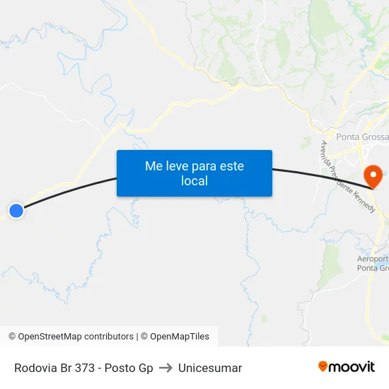 Rodovia Br 373 - Posto Gp to Unicesumar map