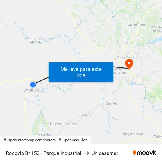 Rodovia Br 153 - Parque Industrial to Unicesumar map