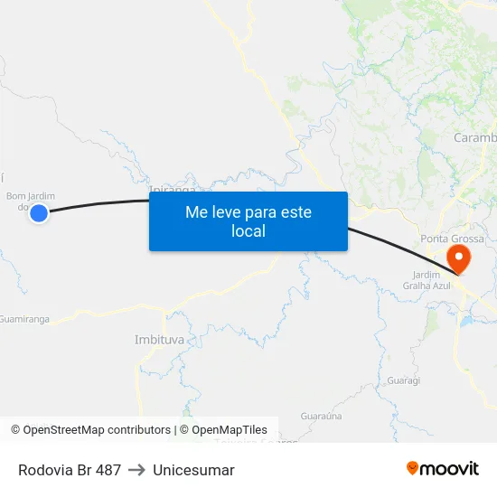 Rodovia Br 487 to Unicesumar map