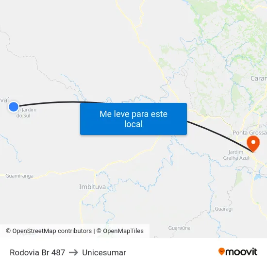 Rodovia Br 487 to Unicesumar map