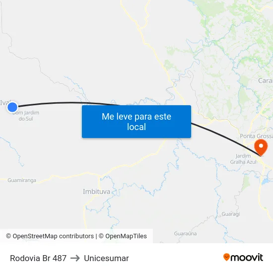 Rodovia Br 487 to Unicesumar map