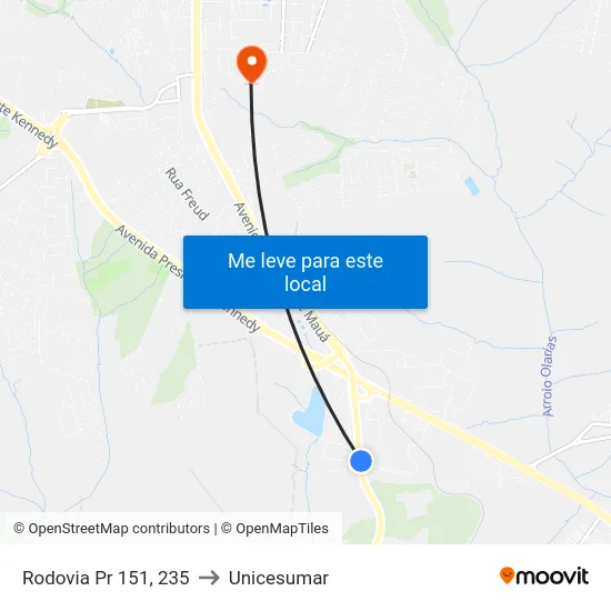 Rodovia Pr 151, 235 to Unicesumar map