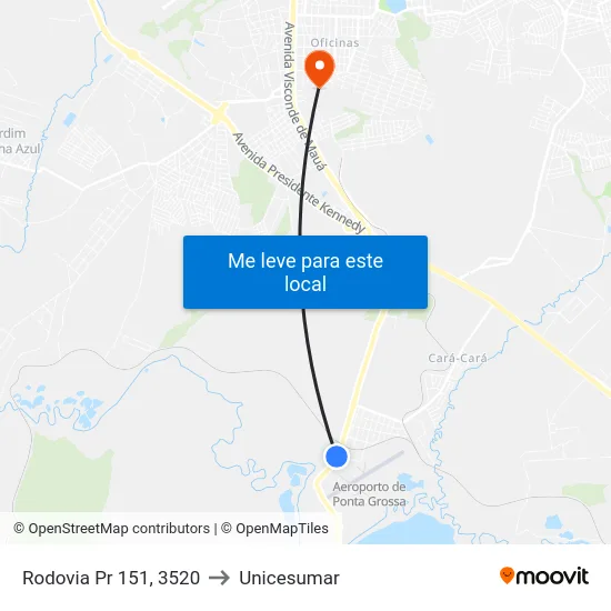 Rodovia Pr 151, 3520 to Unicesumar map