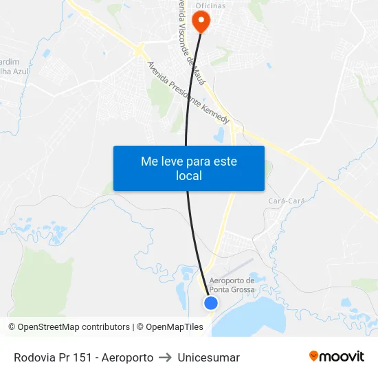 Rodovia Pr 151 - Aeroporto to Unicesumar map
