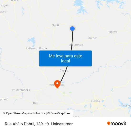 Rua Abílio Dabul, 139 to Unicesumar map