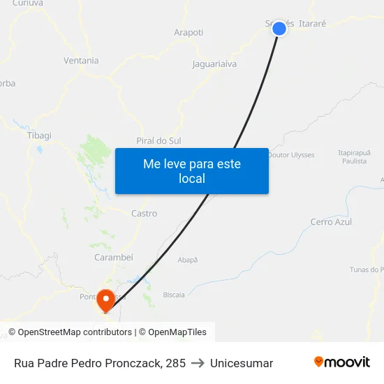 Rua Padre Pedro Pronczack, 285 to Unicesumar map