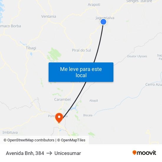 Avenida Bnh, 384 to Unicesumar map