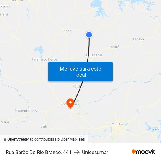 Rua Barão Do Rio Branco, 441 to Unicesumar map