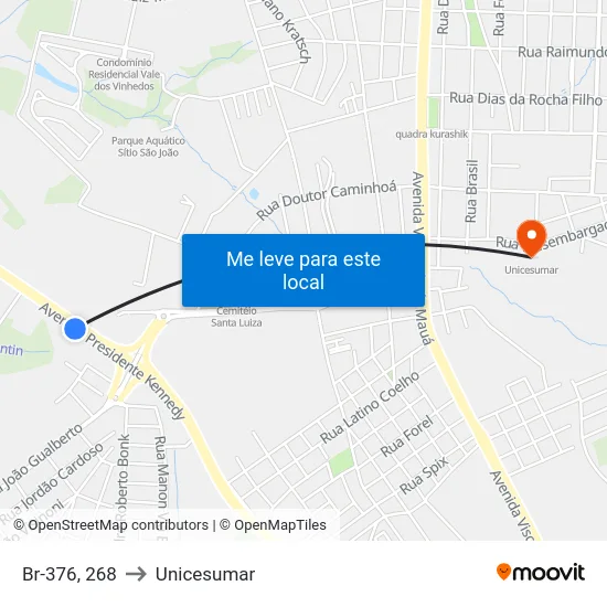 Br-376, 268 to Unicesumar map