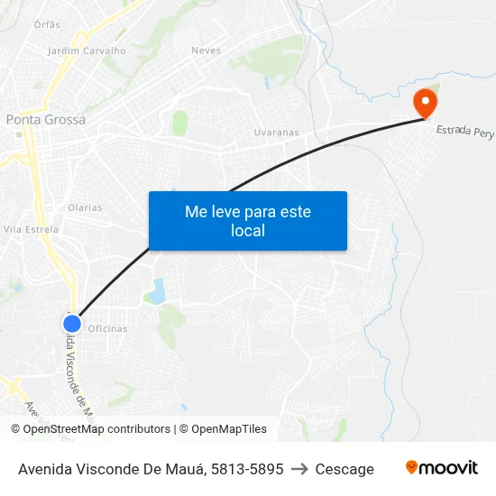 Avenida Visconde De Mauá, 5813-5895 to Cescage map