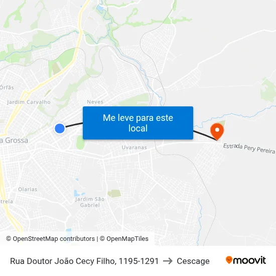 Rua Doutor João Cecy Filho, 1195-1291 to Cescage map