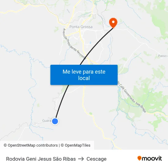 Rodovia Geni Jesus São Ribas to Cescage map