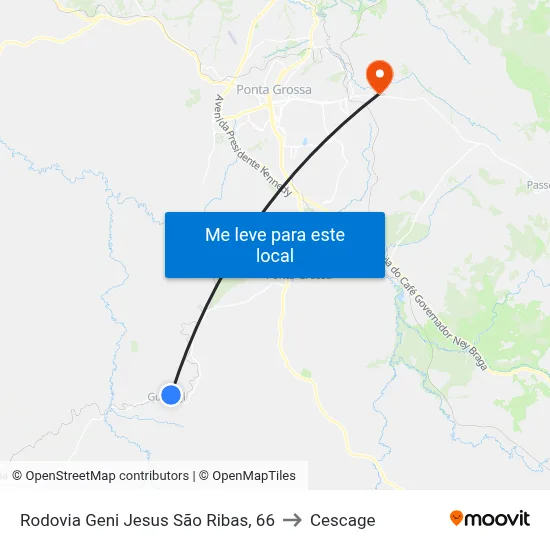 Rodovia Geni Jesus São Ribas, 66 to Cescage map
