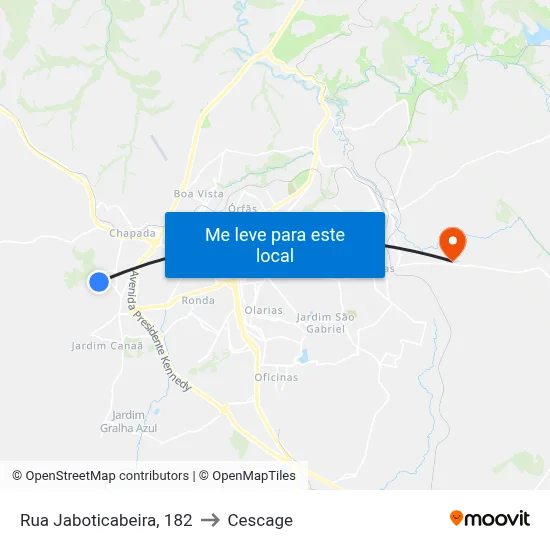 Rua Jaboticabeira, 182 to Cescage map