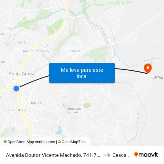 Avenida Doutor Vicente Machado, 741-799 to Cescage map