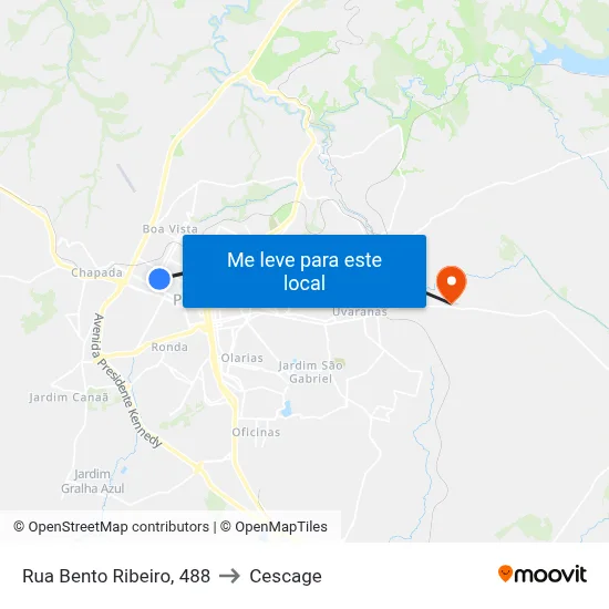 Rua Bento Ribeiro, 488 to Cescage map