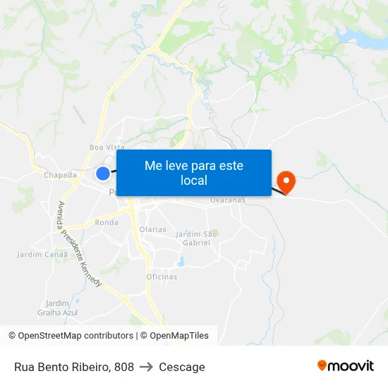 Rua Bento Ribeiro, 808 to Cescage map