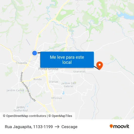 Rua Jaguapita, 1133-1199 to Cescage map