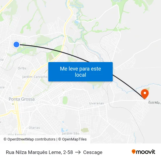 Rua Nilza Marquês Leme, 2-58 to Cescage map