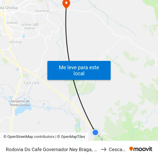 Rodovia Do Cafe Governador Ney Braga, 654 to Cescage map