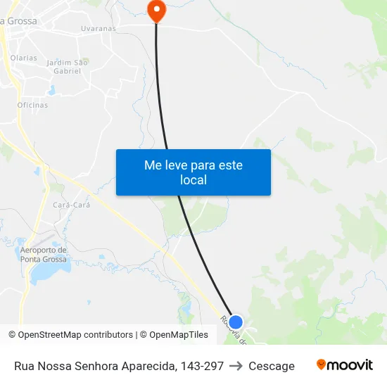 Rua Nossa Senhora Aparecida, 143-297 to Cescage map