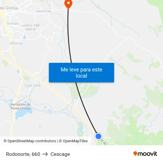 Rodonorte, 660 to Cescage map