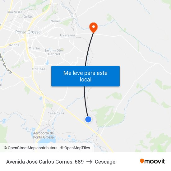 Avenida José Carlos Gomes, 689 to Cescage map