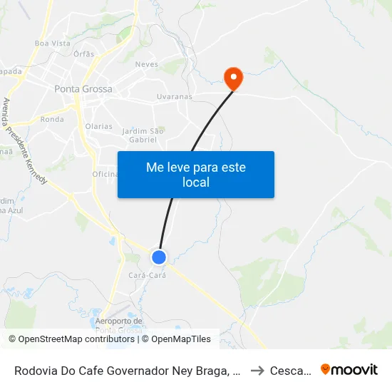Rodovia Do Cafe Governador Ney Braga, 141 to Cescage map