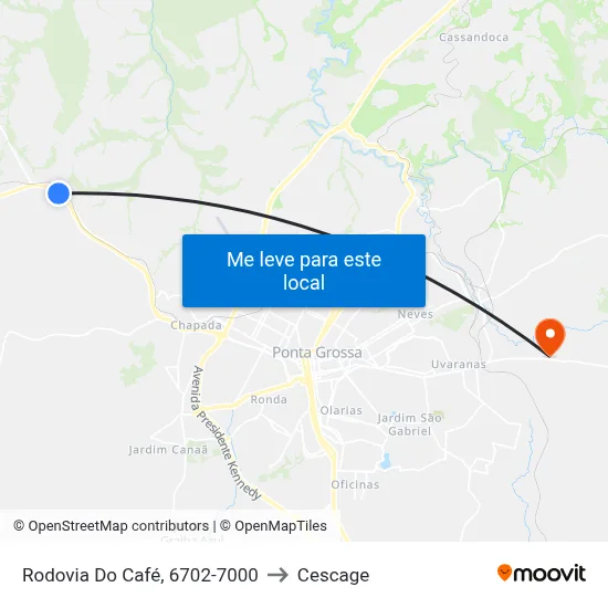 Rodovia Do Café, 6702-7000 to Cescage map