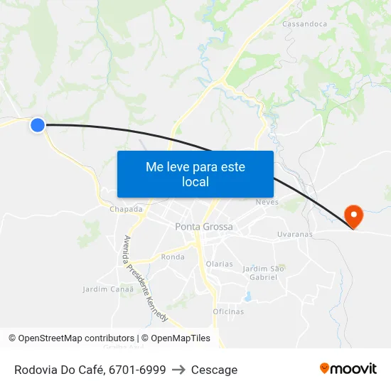 Rodovia Do Café, 6701-6999 to Cescage map