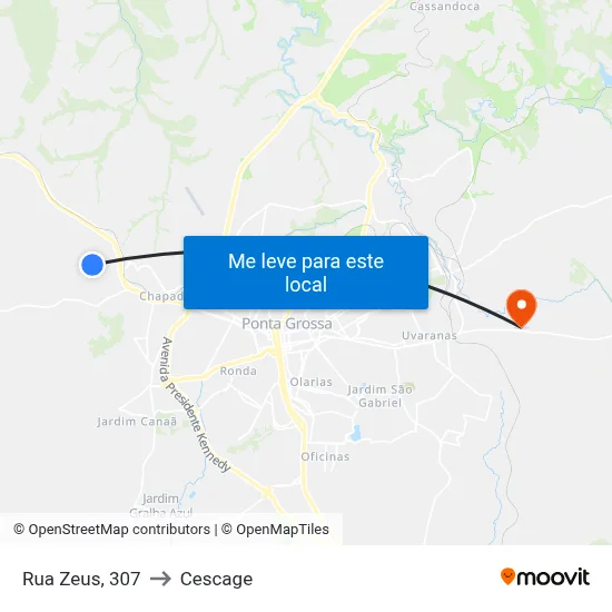 Rua Zeus, 307 to Cescage map