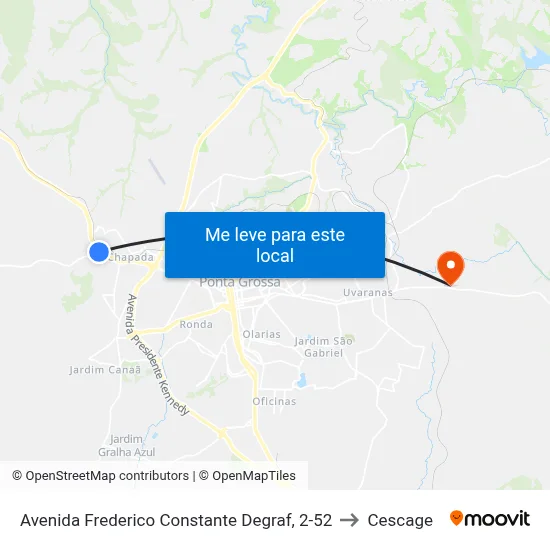 Avenida Frederico Constante Degraf, 2-52 to Cescage map