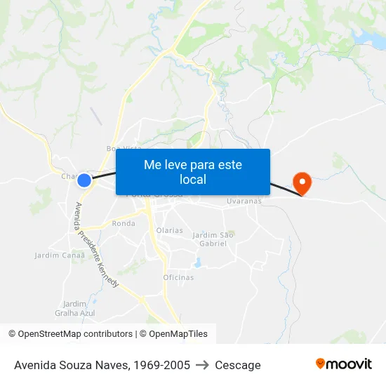 Avenida Souza Naves, 1969-2005 to Cescage map