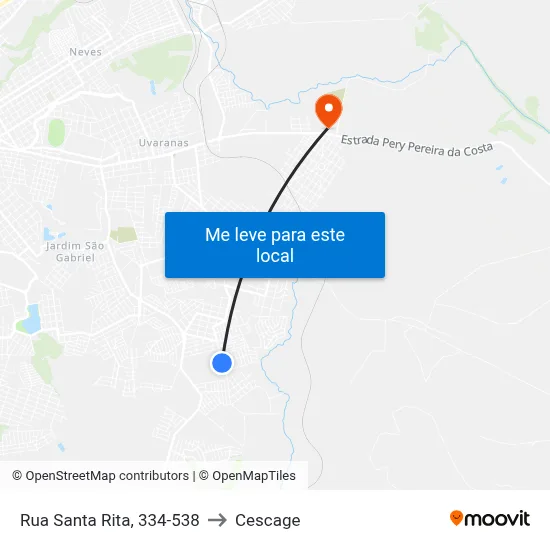 Rua Santa Rita, 334-538 to Cescage map