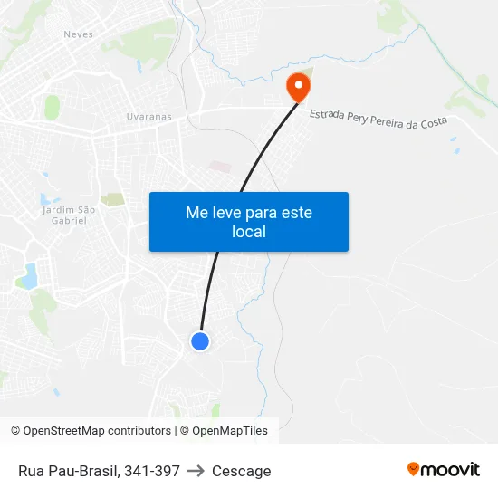 Rua Pau-Brasil, 341-397 to Cescage map
