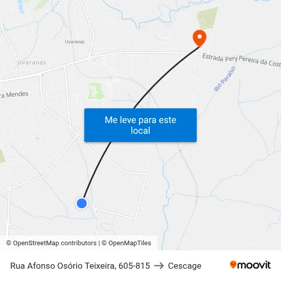 Rua Afonso Osório Teixeira, 605-815 to Cescage map