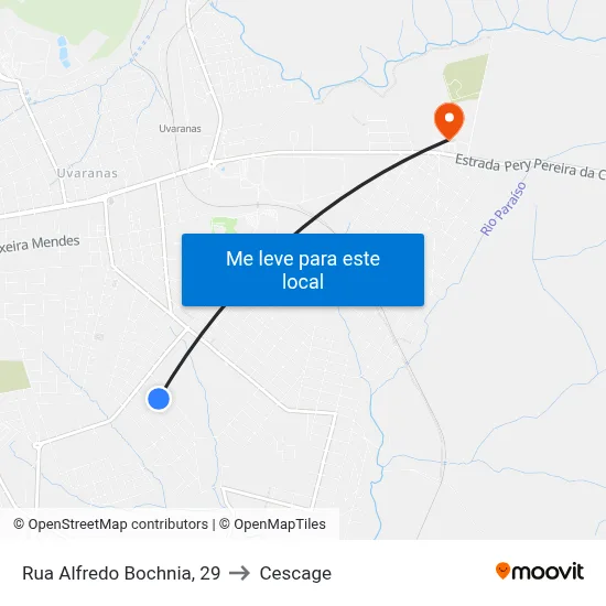 Rua Alfredo Bochnia, 29 to Cescage map