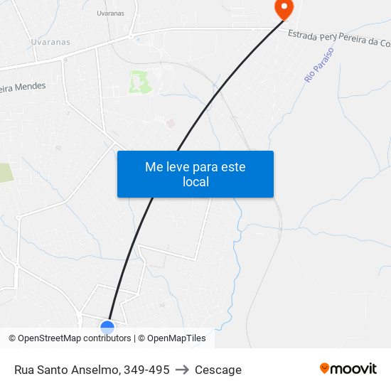 Rua Santo Anselmo, 349-495 to Cescage map