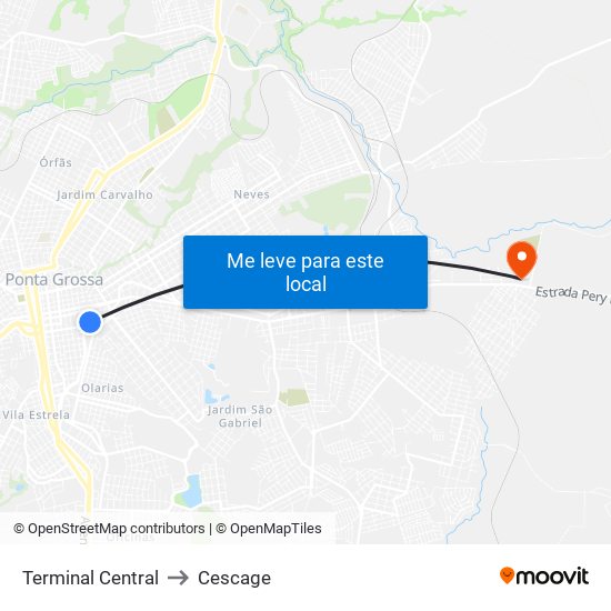 Terminal Central to Cescage map