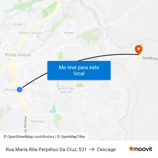 Rua Maria Rita Perpétuo Da Cruz, 531 to Cescage map