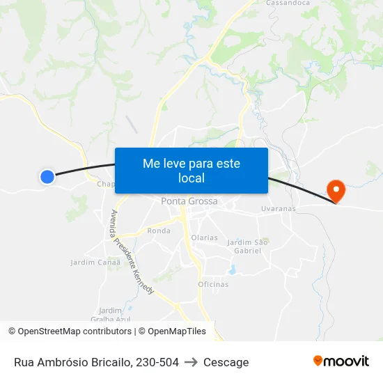 Rua Ambrósio Bricailo, 230-504 to Cescage map